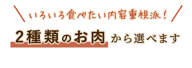 2種類のお肉から選べます